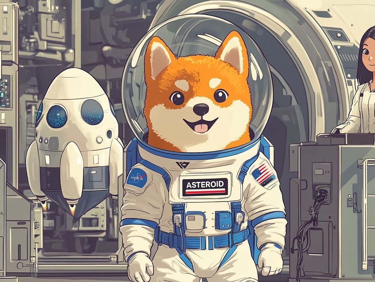 Asteroid Shiba astronaut walking through a launch hangar